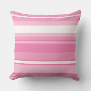 Pink stripes throw pillow