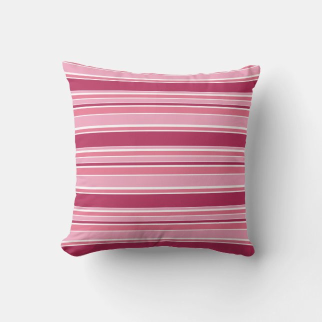 Pink stripes throw pillow (Front)