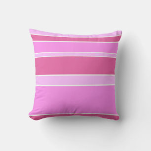 Pink stripes throw pillow
