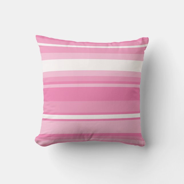 Pink stripes throw pillow (Front)