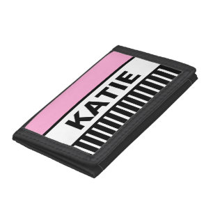 Pink Stripes Trifold Wallet