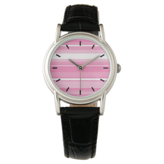 Pink stripes watch (Front)