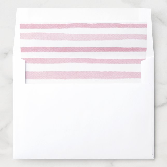 Pink Stripes Watercolor Envelope Liners  (In Envelope)