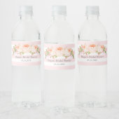 Pink Stripes Watercolor Floral Bridal Shower Label (Bottles)