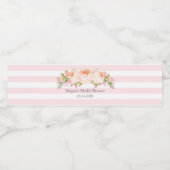 Pink Stripes Watercolor Floral Bridal Shower Label (Single Label)