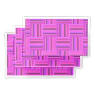 Pink stripes weave pattern acrylic tray