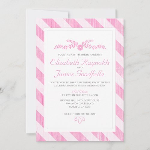 Pink Stripes Wedding Invitations