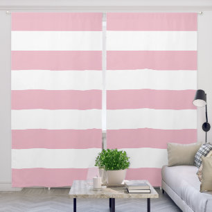 Pink Stripes, White Stripes, Striped Pattern Blackout Curtains