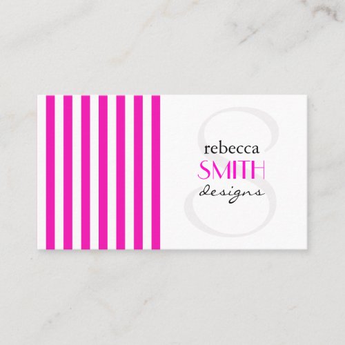 Stripes (Parallel Lines) - Pink White Business Card