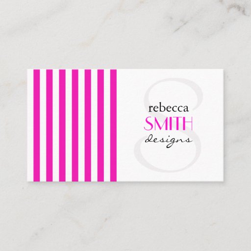 Customizable Stripes (Parallel Lines) - Pink White Business Card