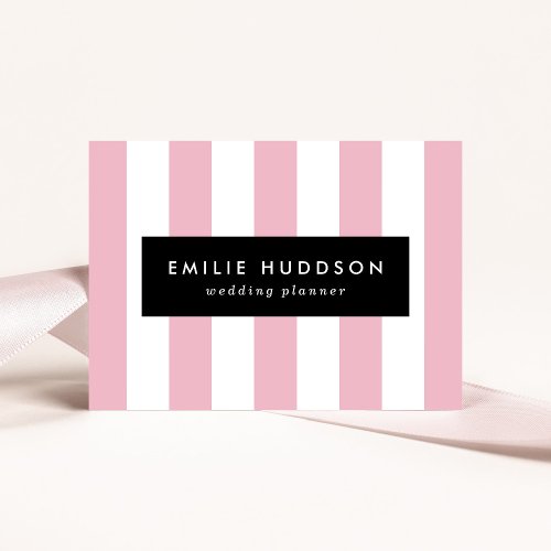 Pink Stripes White Stripes Striped Pattern Business Card