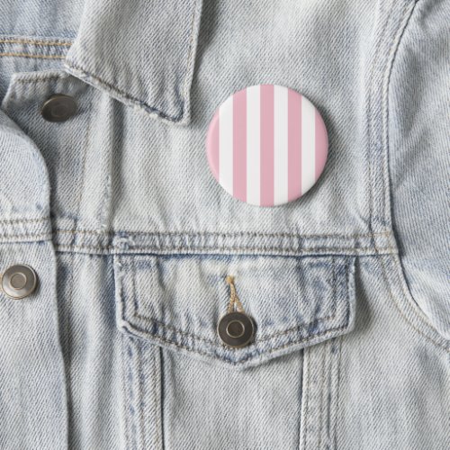 Pink Stripes White Stripes Striped Pattern Button