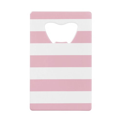 Pink Stripes White Stripes Striped Pattern Credit Card Bottle Opener