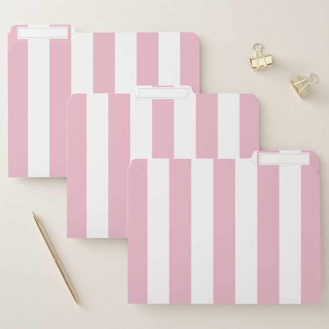 Pink Stripes, White Stripes, Striped Pattern File Folder (Set)