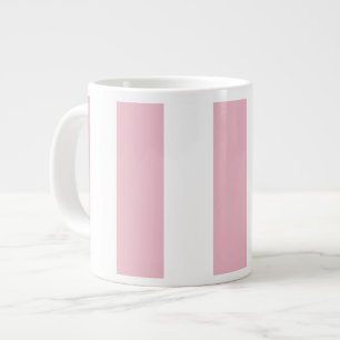 Pink Stripes, White Stripes, Striped Pattern Giant Coffee Mug