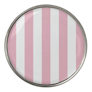 Pink Stripes, White Stripes, Striped Pattern Golf Ball Marker