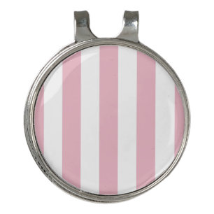 Pink Stripes, White Stripes, Striped Pattern Golf Hat Clip