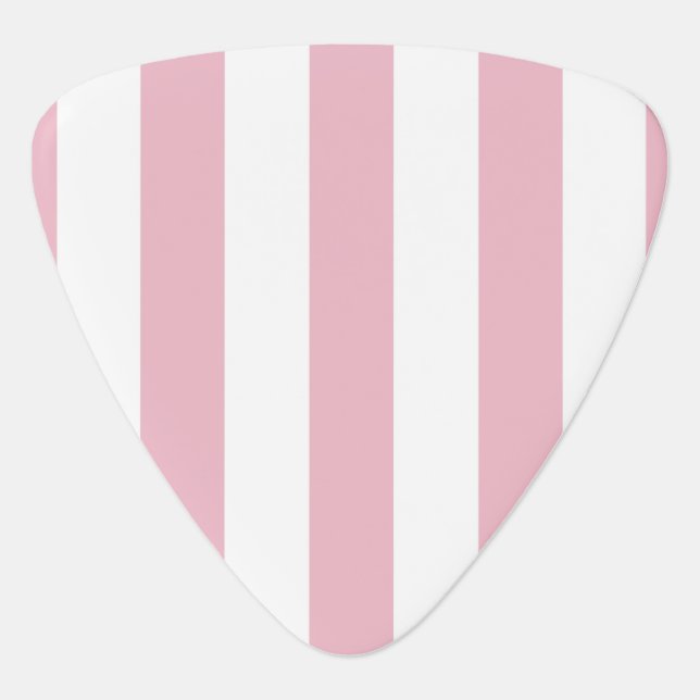 Pink Stripes, White Stripes, Striped Pattern Guitar Pick (Front)