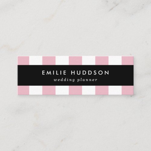 Pink Stripes White Stripes Striped Pattern Mini Business Card