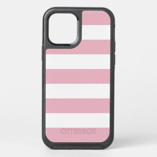 Pink Stripes White Stripes Striped Pattern OtterBox Symmetry iPhone 12 Case