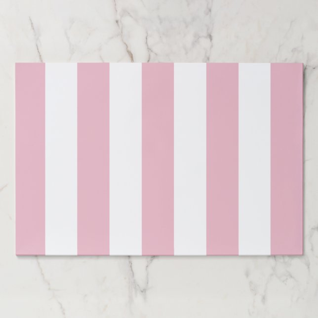 Pink Stripes, White Stripes, Striped Pattern Paper Pad (Front)