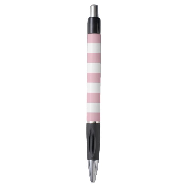 Pink Stripes, White Stripes, Striped Pattern Pen (Front Vertical)