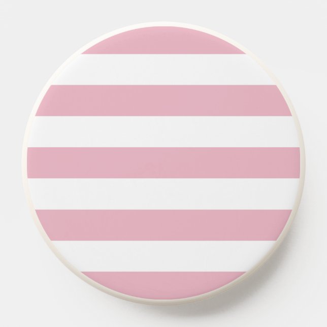 Pink Stripes, White Stripes, Striped Pattern PopSocket (Popsocket)