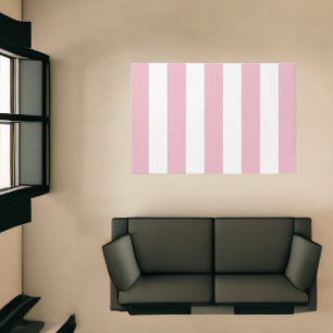 Pink Stripes, White Stripes, Striped Pattern Rug