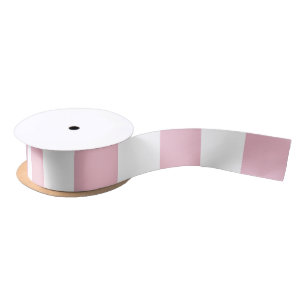 Pink Stripes, White Stripes, Striped Pattern Satin Ribbon