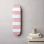 Pink Stripes, White Stripes, Striped Pattern Skateboard<br><div class="desc">Elegant,  stylish and sophisticated stripes in pink and white color. Modern and trendy gift,  perfect for the stripes lover in your life.</div>