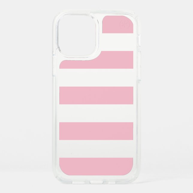 Pink Stripes, White Stripes, Striped Pattern Speck iPhone 12 Case (Front)
