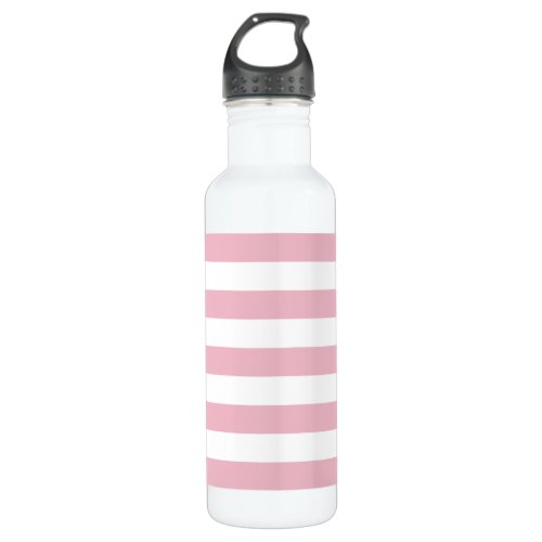 Pink Stripes White Stripes Striped Pattern Stainless Steel Water Bottle