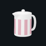 Pink Stripes, White Stripes, Striped Pattern Teapot<br><div class="desc">Elegant,  stylish and sophisticated stripes in pink and white color. Modern and trendy gift,  perfect for the stripes lover in your life.</div>