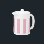 Pink Stripes, White Stripes, Striped Pattern Teapot<br><div class="desc">Elegant, stylish and sophisticated stripes in pink and white color. Modern and trendy gift, perfect for the stripes lover in your life.</div>