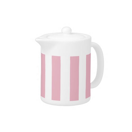 Pink Stripes White Stripes Striped Pattern Teapot