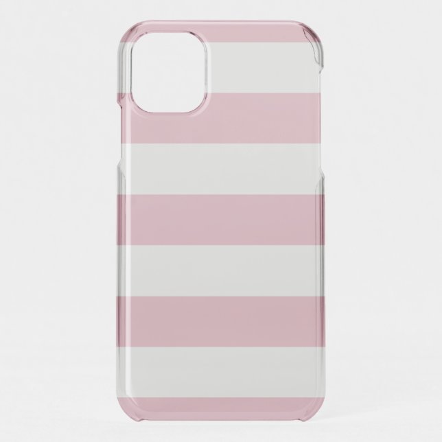 Pink Stripes, White Stripes, Striped Pattern Uncommon iPhone Case (Back)