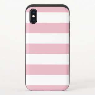 Pink Stripes, White Stripes, Striped Pattern iPhone X Slider Case