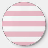 Pink Stripes, White Stripes, Striped Pattern Wireless Charger (Front)