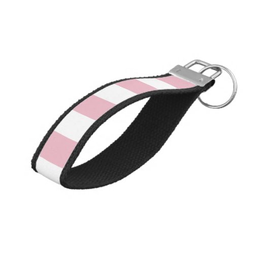 Pink Stripes White Stripes Striped Pattern Wrist Keychain