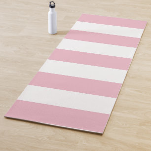 Pink Stripes, White Stripes, Striped Pattern Yoga Mat