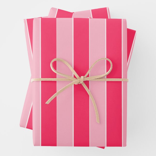 Pink Stripes  Wrapping Paper Sheets (In situ)