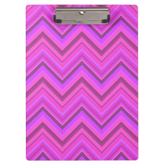 Pink stripes zigzag pattern clipboard (Front)
