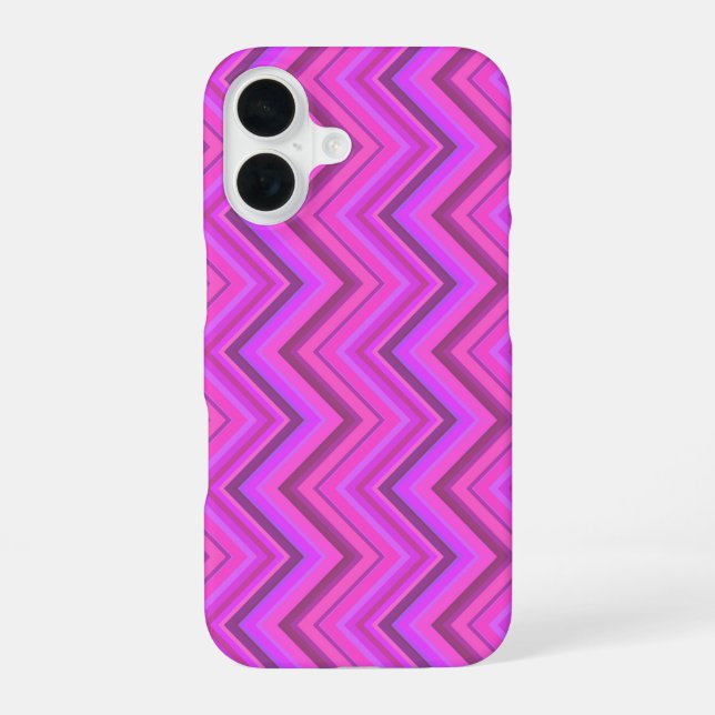 Pink stripes zigzag pattern iphone case (Back)