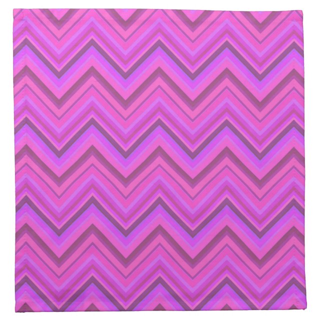 Pink stripes zigzag pattern napkin (Front)