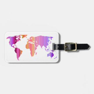 Pink Stripey World Luggage Tag