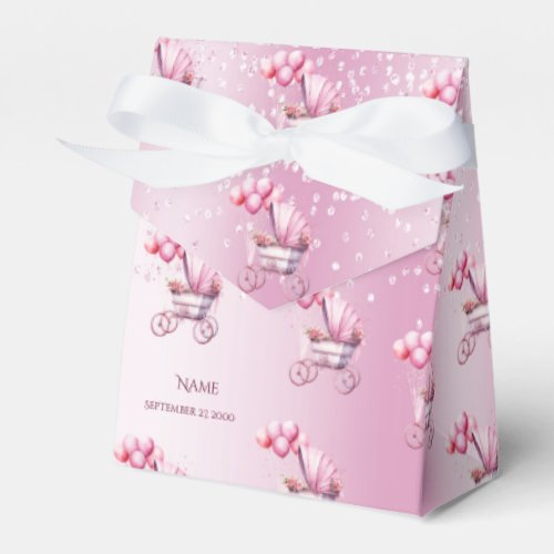 Pink Stroller Favor Box