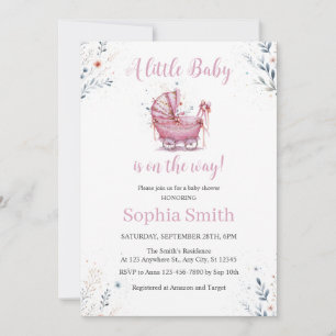 Pink Stroller Invitation