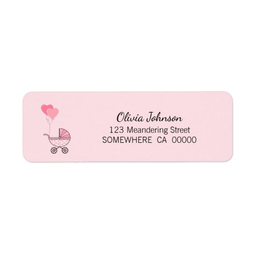 Pink Stroller Return Address Label