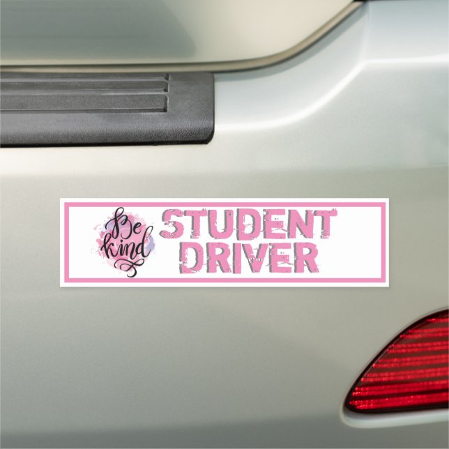 Pink Student Driver, Be Kind Car Magnet (In Situ)
