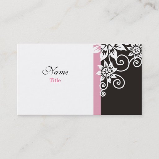 Customizable Pink : : Stylish Black and White Business Cards